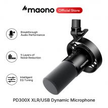 Maono PD300X Dynamisches Mikrofon XLR USB Podcast-Aufnahmemikrofon 192kHz24bit für Content-Erstellung Home-Audio-Studio Geräuschunterdrückung