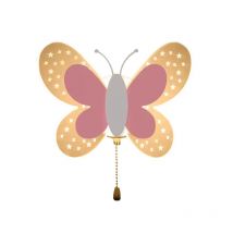 Butterfly Pink wall lamp Children Room LED Wall Light Modern home living background Bedside Room Decorative Lights Aisle Lamps