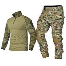 Tute tattiche Camicie da combattimento Uniforme Outfit Uomo Camouflage Tatico Top Airsoft Multicam Paintball Set di vestiti Camo Pantaloni da caccia