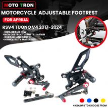 MOTO-TRON Motorrad CNC Verstellbare Hintere Fußrasten Fußstützen für Aprilia RSV4 Tuono v4 2017-2024