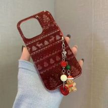 Nette Weihnachten Telefon Kette Anhänger Handgelenk Strap Anti-verloren Lanyard Festival Für iPhone Dekorative Strap Armband Telefon Zubehör