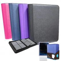 Raccoglitore Toploader a 4 tasche in pelle PU contiene 112+ 3" X 4" Toploaders Porta carte rigido Tasche bifacciale per carte TCG MTG PTCG