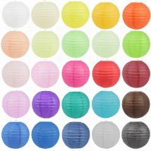 5pcs Round Paper Lantern 4/6/8/10/12inch Multicolor Chinese Lanterns Paper Balls Decor Wedding Birthday Party Hanging Decoration