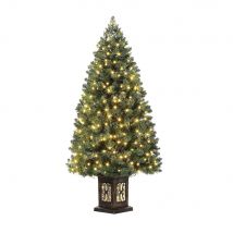 4,5 ft Weihnachts baum mit LED-Lichtern beflockt Weihnachts baum mit Beeren Cluster künstlichen Weihnachts baum für Weihnachts dekor