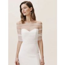 YouLaPan VG73 Bridal Wedding Jacket Bolero Party Shawl for Wedding Woman Shrugs for Bride Summer Transparent DIY Cape Wedding