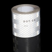 5 cm * 10 m Weiß DOT-C2 Reflektierende Klebeband Sicherheit Auffälligkeit Aufkleber Seine Vis Wasserdichte Reflektoren Lkw Streifen für Fahrzeug