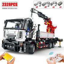 2178PCS Kids Building Blocks Multifunctional Crane Truck  Remote Control Engineering Vehicle RC Car Bricks Toys Birthday Gifts