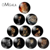 NEUE Leopardenmuster gemischt 10 Stück 12 mm/18 mm/20 mm/25 mm Runde Fotoglas-Cabochon-Demo mit flacher Rückseite