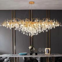 Royal Nordic Luxus Kristall Kronleuchter Gold Chrom Wasser tropfen Pendel leuchte Wohnzimmer Hotelhalle Villa Innen dekor Leuchte