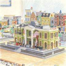 2025 4014 pieces of Natural History Museum large-scale modular building set building street view building block toy
