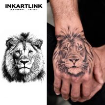 Löwe Temporäres Tattoo, Letzt bis 15 Tage, neue Technologie, magischer, wasserfester, semi-permanenter Aufkleber.
