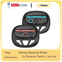 BEBONCOOL 2 Pcs/Set Racing Steering Wheels for Switch 2 JoyCon Controller Accessories for Switch 2 Mario Kart Games