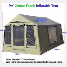 Neu 9er ㎡   Baumwoll-Canvas-Zelt, Outdoor-Camping, Festzelt, 3–4 Personen, vollautomatische aufblasbare Vordach, Campingplatz, Sternenbeobachtungszelte