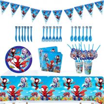 Spiderman i jego magiczny partner Party Happy Birthday Banners Balloons Party Decor Baby Shower Supplies Boy Disposable Tableware