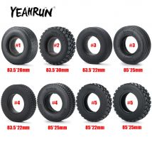 YEAHRUN 22/25/28/30mm Rubber Tyres Wheel Tires for Tamiya 1/14 RC Trailer Tractor Truck Front & Rear Wheel Rims Accessories Part
