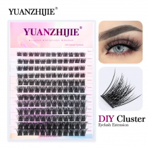 YUANZHIJIE DIY klaster przedłużanie rzęs 12 linii jaskółczy ogon segmentowane rzęsy naturalne
