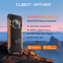 Cubot KingKong ACE 3, ultradünnes robustes Smartphone Android 14, 24 GB RAM (8 GB + 16 GB erweitert), 256 GB ROM, 6,583 Zoll FHD + 90 Hz-Bildschirm, Dual-Screen,4G handy,100 MP-Kamera[Versand aus der