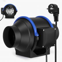 Ventilador de conducto en línea de 100 mm/150 mm, ventilador de tubo de 600 m³/h, ventilador de escape de aire de 4 velocidades para baño, ventilador de pared para inodoro, ventilador de conducto