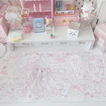 Cartoon Original Mädchen Maus Pad PU Wasserdichte Anti-slip Studentenwohnheim Tisch Tisch Matte Büro Lernen Computer Tastatur Pad