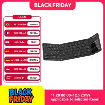 Tastiera Bluetooth pieghevole AUSDOM Sofkeys Air3, tastiera portatile wireless con touchpad, tastiera numerica per Android Windows iOS