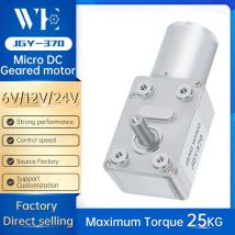 JGY370 Micro Riduttore a vite senza fine Motore DC Singolo albero di uscita corto Asse 6mmD 6V ~ 24V con motoriduttore in metallo autobloccante