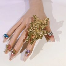 Große Ringe für Frauen, Schmetterling, vergoldet, einzigartiger Luxus-Party-Frauenring, 2023, modisch, verstellbare Ringe, Zubehör, kostenloser Versand