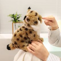 30CM Cute Lifelike Wild Lynx Plush Toys Fluffy Sitting Pose Lynx Doll Super Cool Realistic Desktop Animal Pretty Gift For Kids