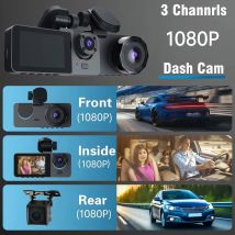 La dashcam a 3 canali presenta risvoluzione ad alta definizione, FHD1080P, visione inversa ultra grandangolare, registrazione in tempo reale di t