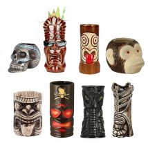 Tiki-Becher Cocktail Keramik-Tiki-Tumbler - professionelles Trinkgeschirr für Tiki-Bars - Hawaii-Party-Barware