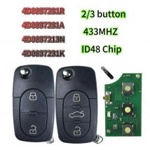 4D0837231R/231A/231N/231K 2/3 button 433Mhz ID48 Chip Key For Audi A3 A4 A6 A8 TT 2 Button Flip Folding Car Key/PCB Board/Shell