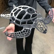 Metall Meeresschildkröte Ornament Strand Thema Dekor Wand Kunst Dekorationen Wandbehang für Innen Wohnzimmer Dekor Metall Schildkröte Wandkunst
