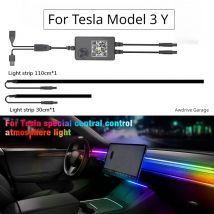 Per Tesla Model 3 Y Pannello strumenti Luce ambientale Ricarica wireless Luce d'atmosfera a LED Controllo APP Strisce LED Illuminazione al neon