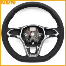 Perforiertes Sportlenkrad aus Leder mit Heizfunktion für VW Passat B8 ohne Paddellöcher, Autozubehör