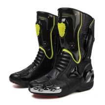 Professionelle Motorradstiefel, wasserdicht, für Herren, mittelhohe Langlauf-Motorrad-Schutzstiefel, Leder-Motorrad-Reitstiefel