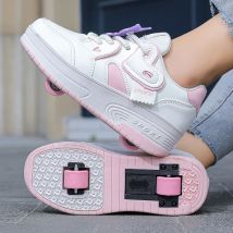 Wanderschuhe Mädchen Neue Zweirädrige Einziehbare Sport Rosa Neue Zweirädrige Atmungsaktive Rollschuhe Weibliche Studenten Im Freien