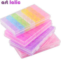 Scatola portaoggetti per nail art con 28 scomparti, portaoggetti per gioielli, per accessori per strass per unghie, scatola con scomparto in plastica trasparente