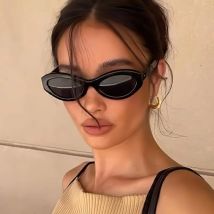 ZXIAC Retro Kleine Ovale Sonnenbrille Frauen Trendy Casual Cat Eye Rahmen Sonnenbrille Männer Vintage Schmale Leopard Shades UV400 Weibliche