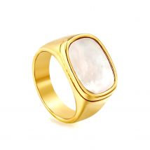 LUXUSTEEL Quadratische geometrische Accessoires Damenschmuck Edelstahl Luxus Verlobungsring Einzelring Geeignet für Hochzeiten