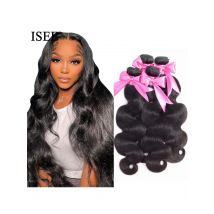 ISEE Malaysian Body Wave Remy bundles raw Human Hair Extensions 100% Unprocessed Can Buy 1/3/4 Bundles Nature Color Weave