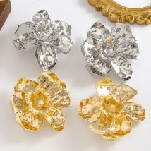 Mädchen Sommer neue Legierung Blumen ohrringe, europäische und amerikanische übertriebene kalte Stil Ohrringe, Straßen fotografie Requisiten