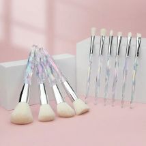 Make-up-Pinsel-Set, 10 Stück, Kristall, transparenter Griff, Kabuki-Puder, Foundation-Pinsel, Concealer, Lidschatten, Eyeliner, Augenbrauenpinsel