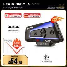Marca Lexin LX-B4FM-X per 10 ciclisti Interfono Moto Cuffie per casco Bluetooth BT Moto Intercomunicador con radio FM