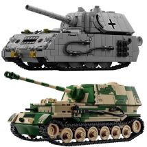 2024 WW2 Deutschland Militärpanzer Bausteine Panzer VIII Maus Super Heavy Tank Modell Elefant Panzerzerstörer Ziegel Spielzeug Geschenke