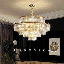 Hanging Chandelier Living Room Hall Lighting Villa Dining Table LED High-end Luxury Dining Room Crystal Chandeliers