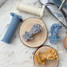 Multi Style David Kerze Silikonform Menschlicher Kopf Porträt Gipsform Rom Säule Home Artist Decor Relief Blumensäule Geschenke