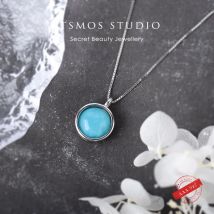 Itsmos top natürliche aquamarin anhänger halskette amazonit stein s925 sterling silber kette eleganter schmuck für frauen romatisch
