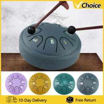 4,5 Zoll 8-Ton Stahlzungentrommel Mini Hand Pan Drums Drumsticks Musik Tamburin Trommel mit Zubehör Instrument