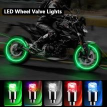 2 pezzi luci colorate per valvole ruota a LED moto biciclette tappi valvole pneumatici ruota auto coperchio valvola bicicletta antipolvere universale