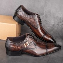 Herren Brogue Oxford Wingtip Schuhe aus italienischem Rindsleder, handgefertigt, für Hochzeiten |   Luxus-Herrenschuhe |   Herrenschuhe Luxus