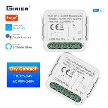 GIRIER WiFi-Schaltermodul Trockenkontakt 5A Smart Home DIY Leistungsrelais DC 12/24V AC 100-240V Unterstützt Alexa Google Home Assistant
